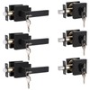 Brotima 3 Pack Flat Black Square Entry Levers Locksets and