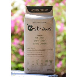 E-Straws Rice Straws - Made from Rice & Tapioca Starch, Edible Ingredients, Sturdy for Cold Drinks (Sodas, Juices, Coffee & More)