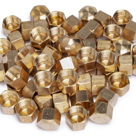 LTWFITTING 1/2-Inch Brass Compression Cap Stop Valve Cap,Brass Compression Fitting(Pack of 10)