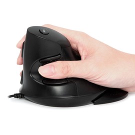 DELUX Wired Ergonomic Mouse, Quiet Vertical Mouse, Removable Wrist Rest, 4200 DPI, 6 Programmable Buttons, Carpal Tunnel, Wrist and Hand Fatigue for PC/Mac/Laptop (M618XU-Black)