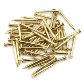Design61 100 x Steel Nails Skirting Board Pins Nail 2.0 x 20 mm Lens Head Brass-Plated