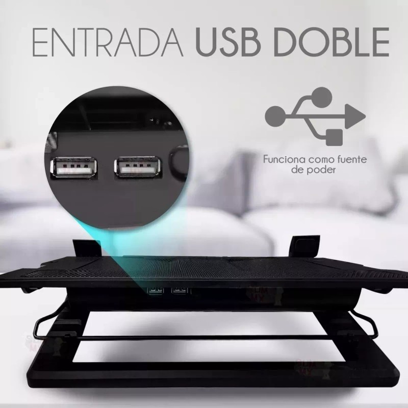 TS Cool Pad Base Laptop Enfriadora 2 Ventiladores 3 Posiciones