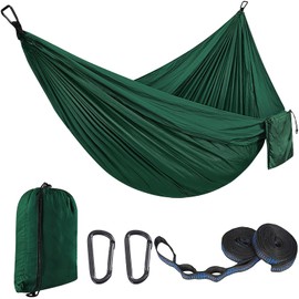 EDWINENE Outdoor Camping Hängematten Doppelhängematte 300 x 200 cm, Ultraleichte Reisehängematte mit einer Kapazität von bis zu 300 kg, Hängematte aus 210T Fallschirmnylon für Garten (SLL3M)
