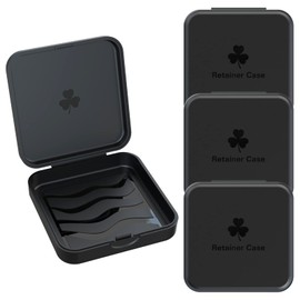 Retainer Case, ARGOMAX Aligner Case, Braces Box, 4 Piece Orthodontic Box (Black).