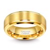 TRUMIUM 8mm Gold Tungsten Wedding Band Men Women 24K Gold