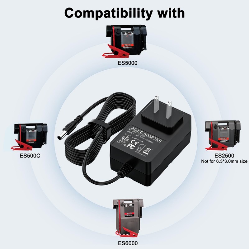 19V Charger for Booster PAC ES5000 ES2500 6.6FT Extra Long