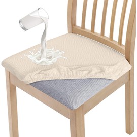 Granbest Stylish Waterproof Dining Room Chair Seat Covers Set of 4, High Stretch Dining Room Chair Seat Cushion Protective Covers Washable Seat Protector for Banquet, Kitchen, Party, Hotel (Set of 4,