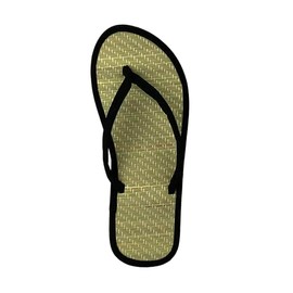REDVOLUTION Women's Bamboo Sandal Flip-Flops Flats Beach Summer Shoe (1212 black, 6)