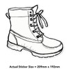 Large 210mm 'Work Boot' Permanent Sticker Decal for Cars/Windows/Bins/Walls etc