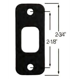 Danika Deadbolt Strike Plate Door Backplate 1 1/8" x 2 3/4" Matte Black Round Corner |