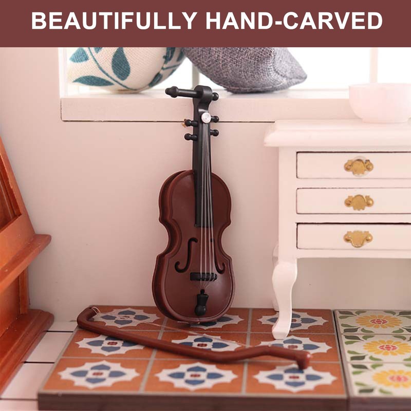 1 Set Mini Violin Model - World's Smallest Plastic Violin