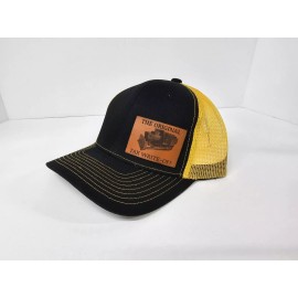 Unbranded Killdozer - Custom Leather Patch Hat, Mesh Back, Richardson Style, Snap Back