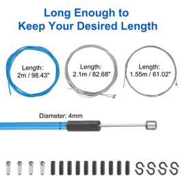 sourcing map Bicycle Shift Cable Housing Set Universal Bicycle Brake Gear Shifter Transmission Cable Cycling Shift Wire Housing Replacement Kit for Road Mountain Bicycle Cycling, Blue