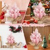 15.7 Inch Mini Pink Snow Christmas Tree Pink Artificial Christmas