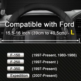 West Llama Customized Auto Car Steering Wheel Cover for Ford F-150, F-250, F-350, Expedition (Black)