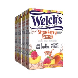 Welch's Strawberry Peach Singles To Go Drink Mix, 0.48 OZ (Pack of 4)