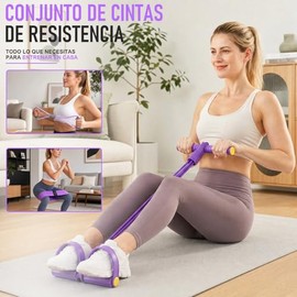 Bandas de Resistencia Elasticas, 8PCS Cuerda Tensión Multifunción, Extractor de Pedal de 6 Tubos, Extractor de Brazo en Forma 8, 3 Bandas Elásticas Gr