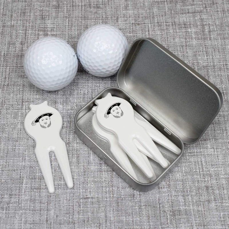 Azeeda 'Henry 8th Head' Golf Divot Tool/Repair Fork Gift Set