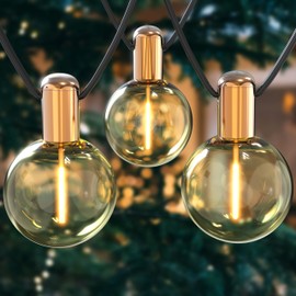 L.A. NOVA String Lights Indoor, G50 with 20 Shatterproof Bulbs LED Vintage 24Ft Lights for Bedroom Decor, Pluggable Filament, Transformer Extension, Dimmer…