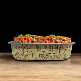 Terryshop74 Mini Air Fryer Airfryer Baking Tray Non-Stick Aluminum Reusable Non-Stick Nice Comfortable Spacious Even for Small Portions (Crema, Rectangle 20x14cm)