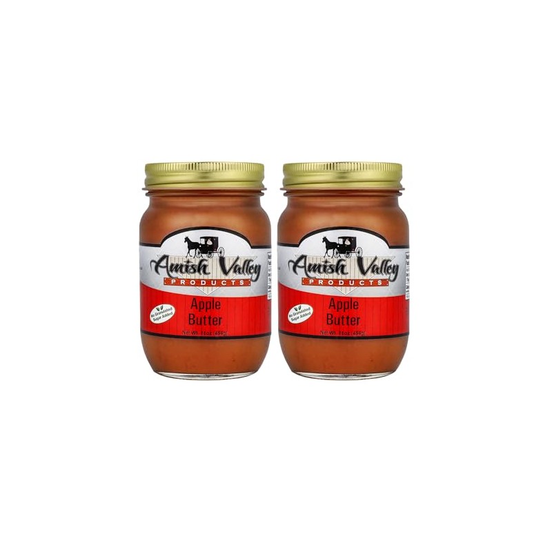Amish Valley Products Apple Butter Glass Jars Old Fashioned Homestyle