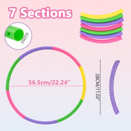 Hyacinthy Hula Fitness Hoop, Children's Hoop, 7-Piece Plastic Removable Hullahub Hoop, Hoola Hoop for Dance Fitness, Hola Hoop for Adults and Gymnastics Hoop Children from 3 4 5 6+ Years