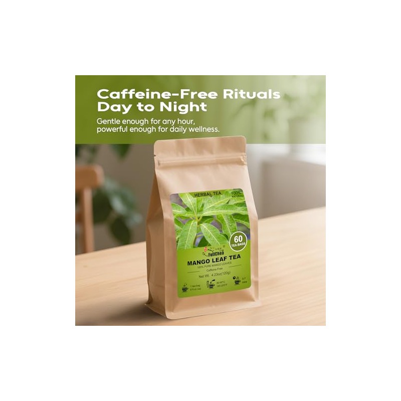 FullChea - Mango Leaf Tea Bags, 60 Count, Dried Mango