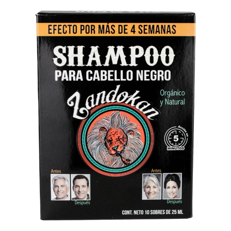 Zandokan Tinte Cubre Canas Negro, 10 Sobres De 25 Ml