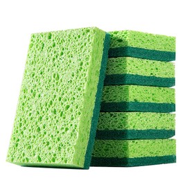 6 Pack Kitchen Cleaning Sponges Non-Scratch Dual-Sided Dish-washing & Cleaning Sponge for Kitchen, Bathroom and Home Cleaning