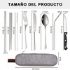 9 Piezas Cubiertos Portatiles, Utensilios Reutilizables de Viaje, Perfectos para