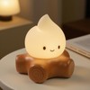 HPYDIY Cute Fake Campfire Lamp, Rechargeable Night Light with Flickering