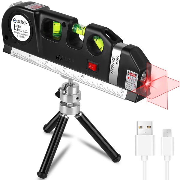 Laser Level line tool, Qooltek Multipurpose Cross Line Laser Adjusted