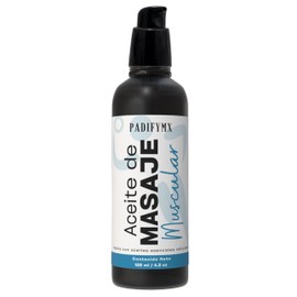 Aceite para Masaje Muscular – 125 ml – Alivio y Recuperación Post-Entrenamiento – Relaja Músculos Cansados y Reduce la Tensión – Con Aceites Esenciales Naturales – Hidratación Ligera y Rápida Absorción – Padifymx