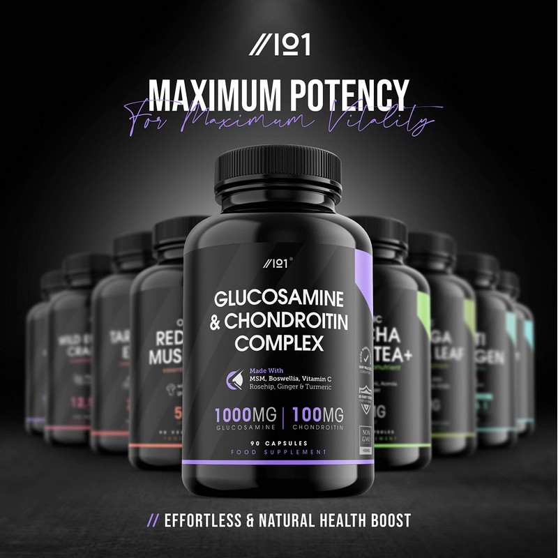 Glucosamine & Chondroitin Complex - with MSM, Boswellia, Rosehip, Ginger