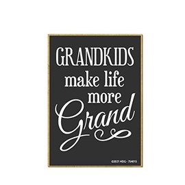 Honey Dew Gifts, Grandkids Make Life More Grand, 2.5 inch by 3.5 inch, Made in USA, Fridge Magnets, Decorative Sayings Magnets, Granny Gifts, Mimi Gifts, 754015