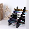 Acrylic Knife Display Stand, Holds 6 Pocket Knives, Transparent/Black, 14x15x8.4