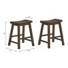 Lexicon Victoria Saddle Wood Dining Stools (Set of 2), 17.5"