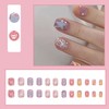 Short Press on Nails Square Fake NailsAcrylic Nails Press ons