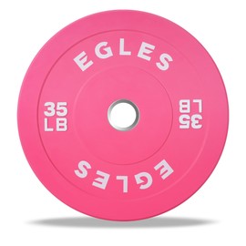 EGLES Vibrant Pink Weight Plates, Rubber Barbell Plates, 2-inch Olympic Standard 35LB Single Olympic Bumper Plates Steel Inserts for Home Gym Weightlifting, Strength Training, Fit Workouts