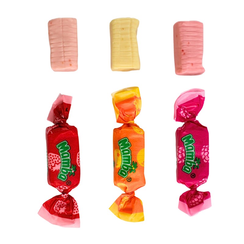 Assorted Mamba Candy Bulk Fruit Chews - Juicy Strawberry, Raspberry,