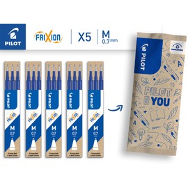 PILOT FriXion Refills 0.7-15 Pack - Colour Blue - FriXion Refills with Erasable Ink - Compatible with FriXion Ball & FriXion Clicker 0.7 - Medium Thickness - Gel Rollerball Refill