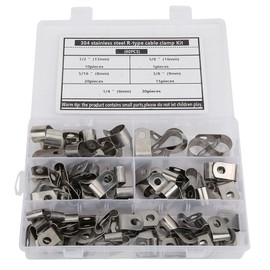 80PCs R Type Clip Cable Clamp Kit Hardware Parts 304 Stainless Steel Corrosion Resistant 6-16mm