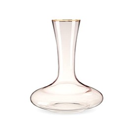 Twine Rose Crystal Decanter, Pink Wine Decanter and Aerator, Gold Rim, Wine Carafe, Crystal Decanter, Pink, Fits 1 Standard Wine Bottle, Set of 1