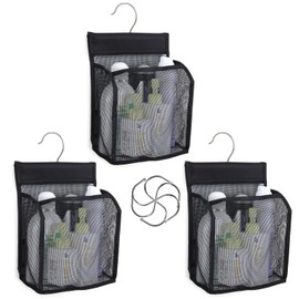 Phying Hanging Mesh Bath Baskets Organizer Storage Shower Caddy College with Hooks for College Dorm Rooms, Gym, Swimming and Travel (3)
