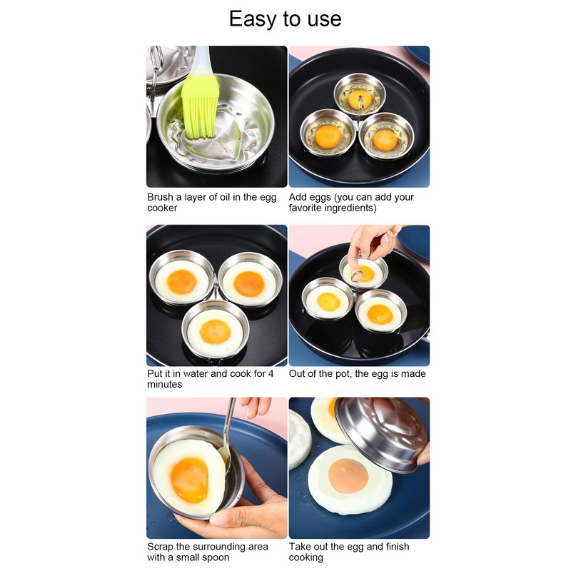 Egg Cooker Mold 304 Stainless Steel DIY Reusable Pancake Egg