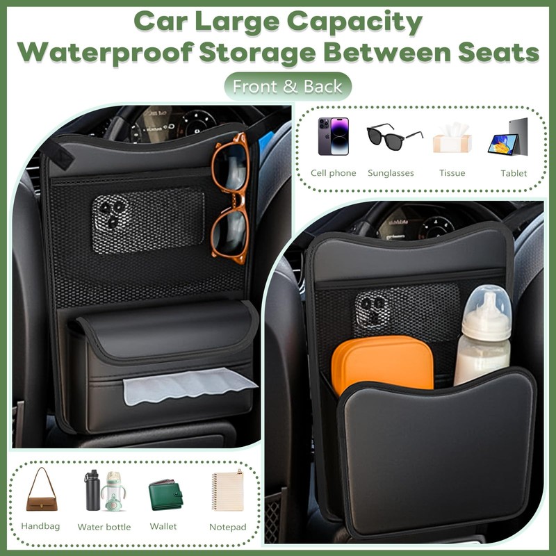 Car Seat Gap Purse Holder Leather Between Seats Organizer for