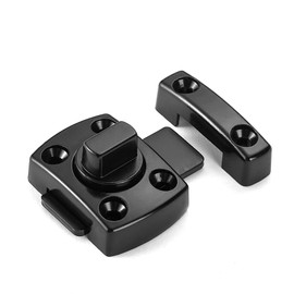 INIRET 2 Packs Rotate Bolt Latch Gate Latches Safety Door Lock,Pet Door Lock, Cabinet Furniture,Bathroom，Windows,Antique Lock Gate Latches Wine Cabinet Closet Door Latches (Black_2 Pack)
