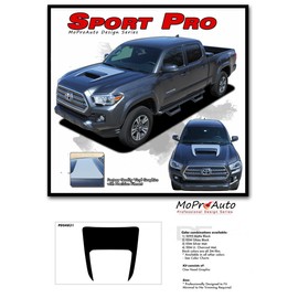Original PRO Hood Graphic : Compatible with 2015-2023 Toyota Tacoma Hood Blackout Decal Vinyl Graphic Stripes (Fits as Shown) (53 Gloss Red – Wet Install)