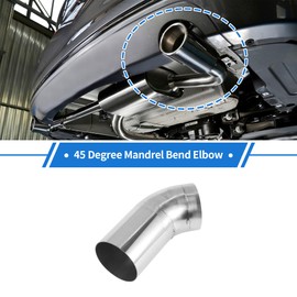 X AUTOHAUX 89mm/3.5" OD Extended Exhaust Bend Elbow Pipe Exhaust Pipe 1mm/0.04" Bilateral Flat Mouth Polishing 150mm/5.91"(L) 45 Degree