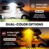 Gloppers Aluminum RV Exterior Porch Light, Dual-Color LED with Switch,